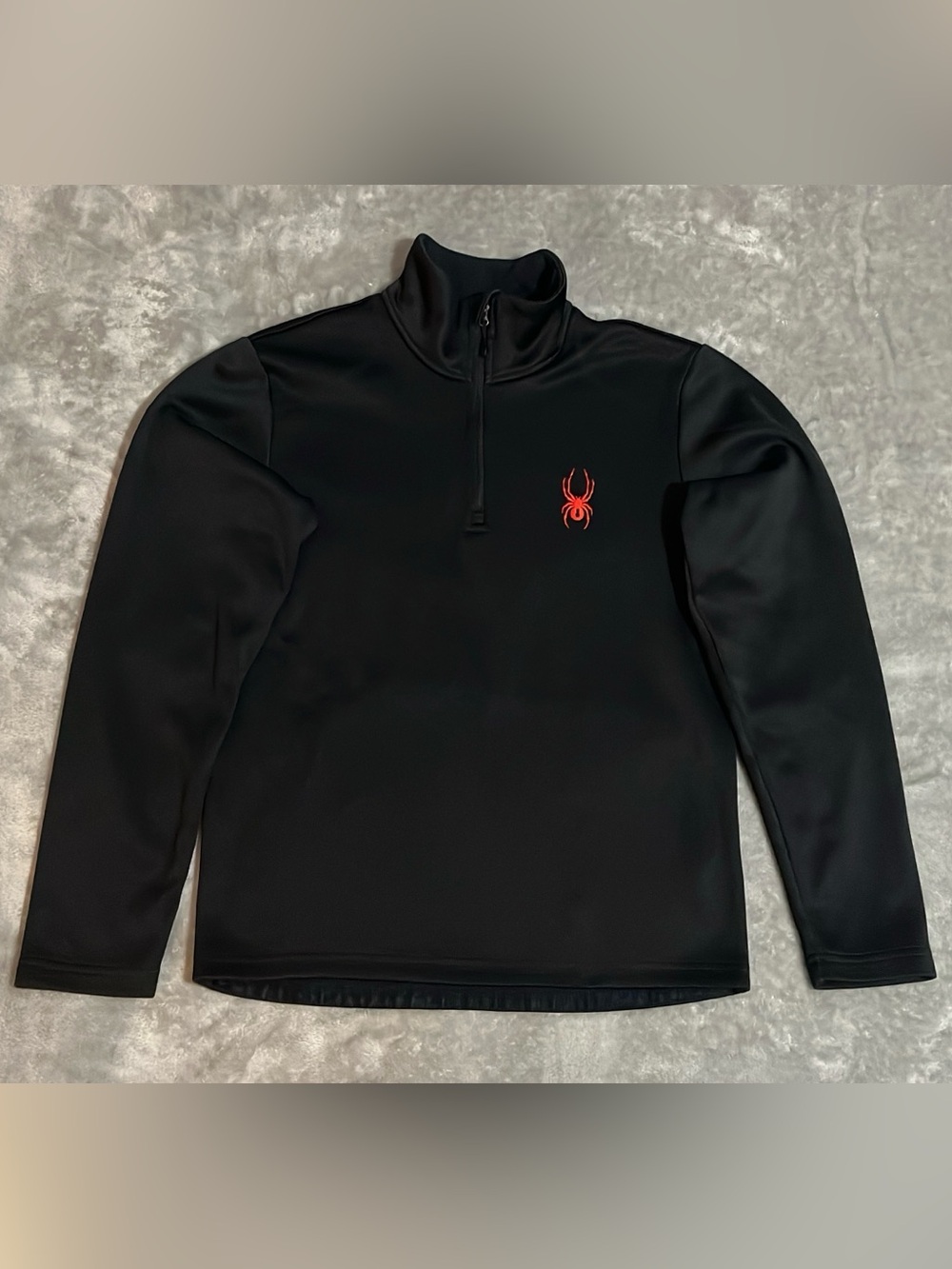 Spyder Mens Small Black Quarter Zip Pullover Ski Activewear Fleece Layer